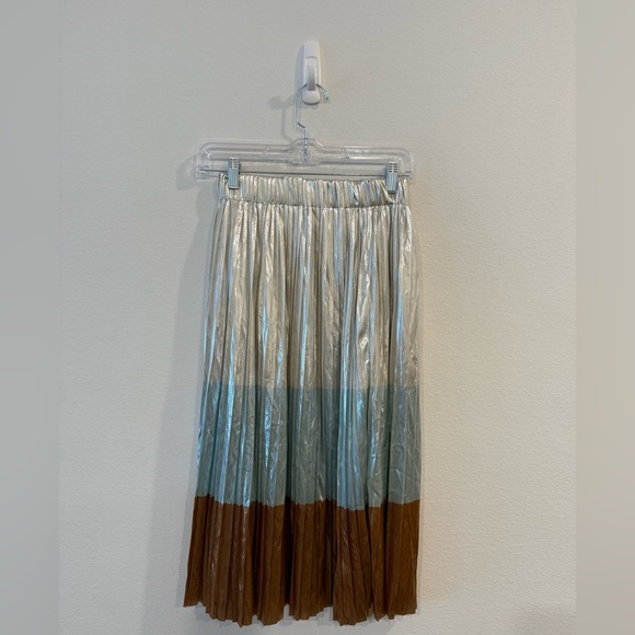 SOLD - NWT Zara Metallic Colorblock A-Line Skirt - Picture 4 of 5